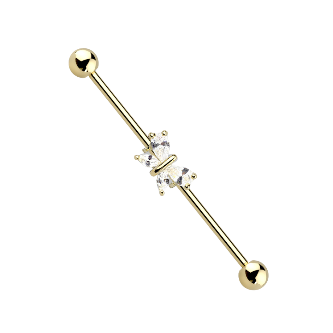 Sparkling Butterfly Industrial Barbell